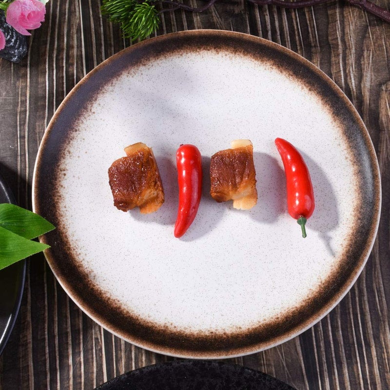 Cerficer 8 Inch Japanese Dinner Plates Set of 4 Ceramic Plates for Cake Salad Noodles Fried Vegetables - Image 2
